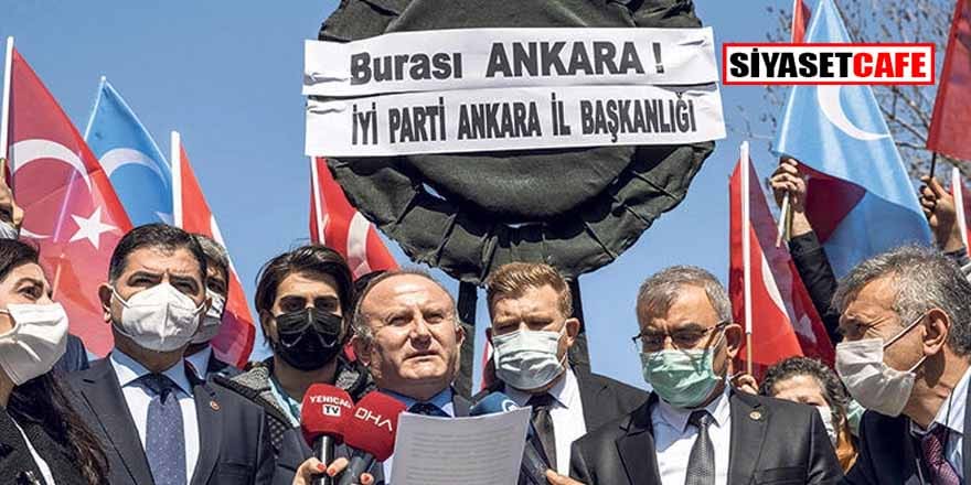 İYİ Partililerden siyah çelenkli protesto