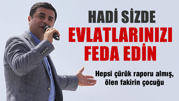 Demirtaş: Hanginiz evladınızı feda ediyorsunuz? hepsi çürük raporu almış