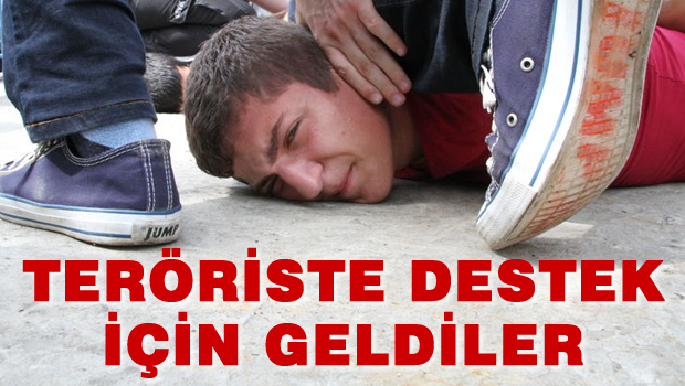 Hastane bahçesinde teröriste destek