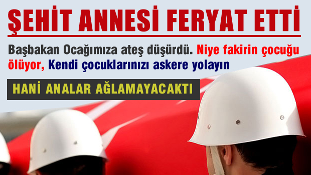 Şehit annesi feryat etti, başbakan ocağımıza ateş düşürdü, kendi çocuğunu yolla askere