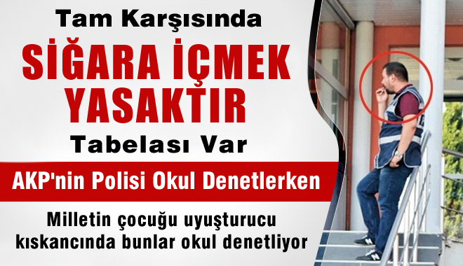 Sigara Tabelasını Denetleyen Polis Okulda Sigara İçti