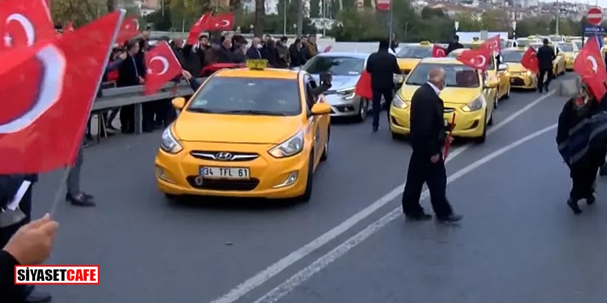 Eylemdeki taksiciler Habertürk muhabirine saldırdı