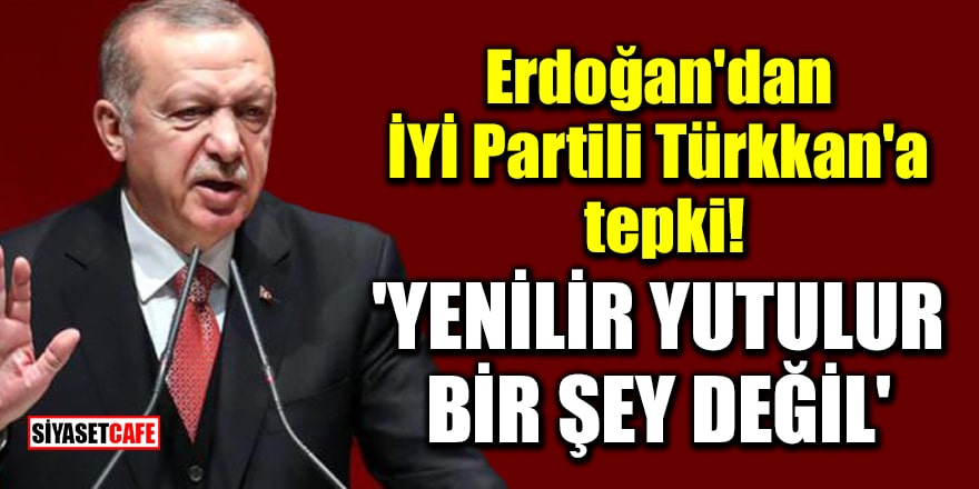 Cumhurbaşkanı Erdoğan'dan İYİ Partili Lütfü Türkkan'a tepki: Yenilir yutulur bir şey değil
