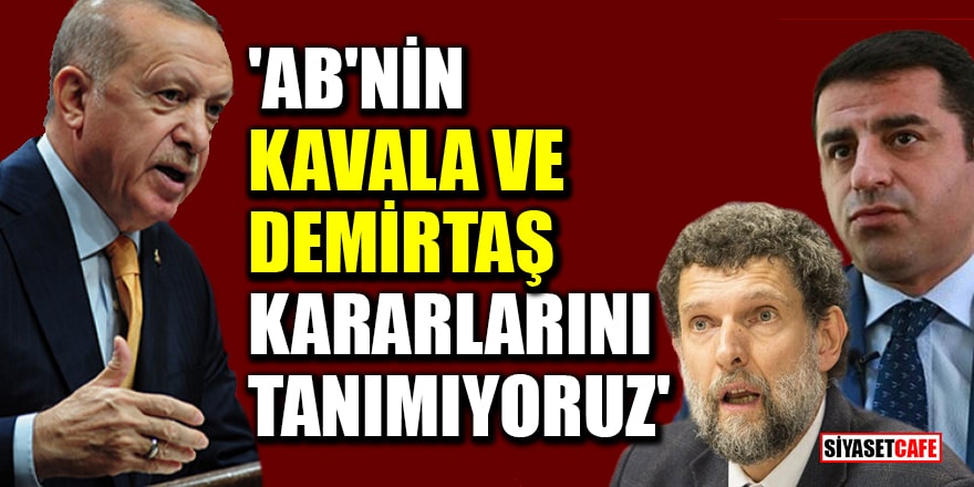 Erdoğan: AB'nin Kavala ve Demirtaş kararlarını tanımıyoruz