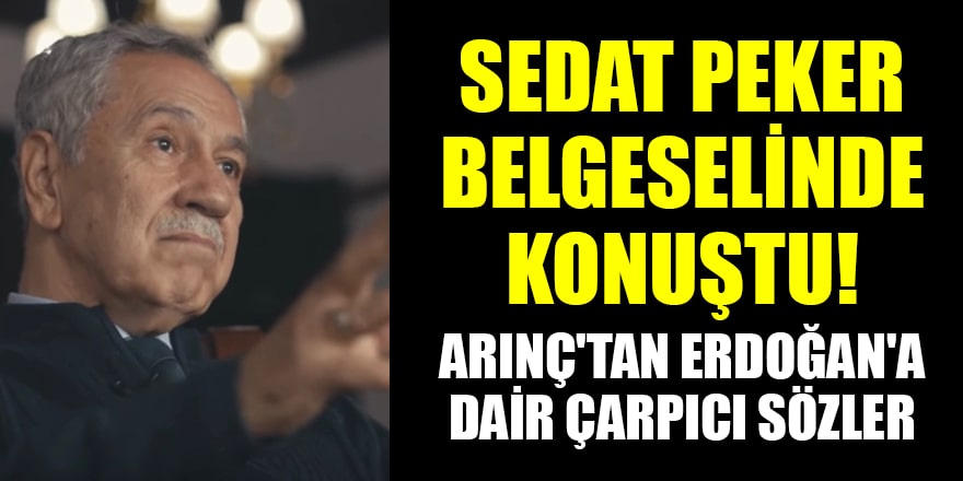 Bülent Arınç'tan Sedat Peker belgeselinde Erdoğan'a dair çarpıcı sözler!