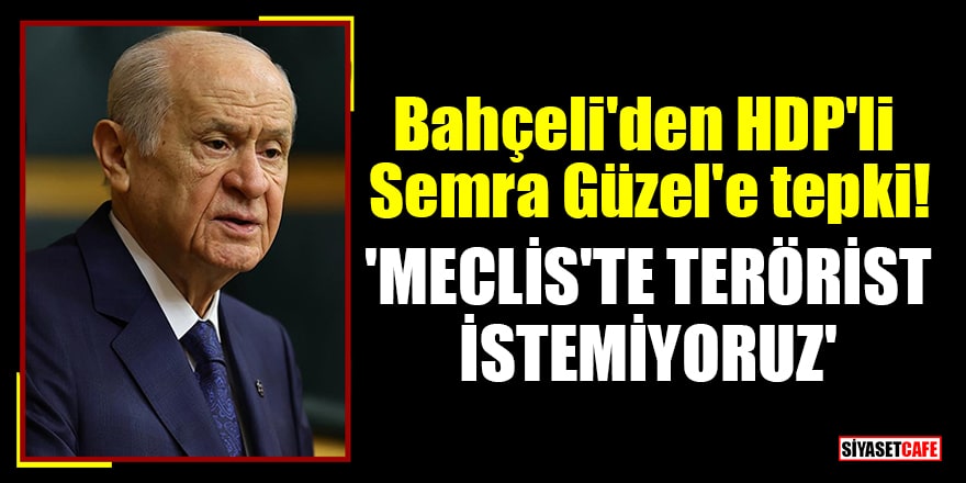 Bahçeli'den HDP'li Semra Güzel'e tepki! 'Meclis'te terörist istemiyoruz'