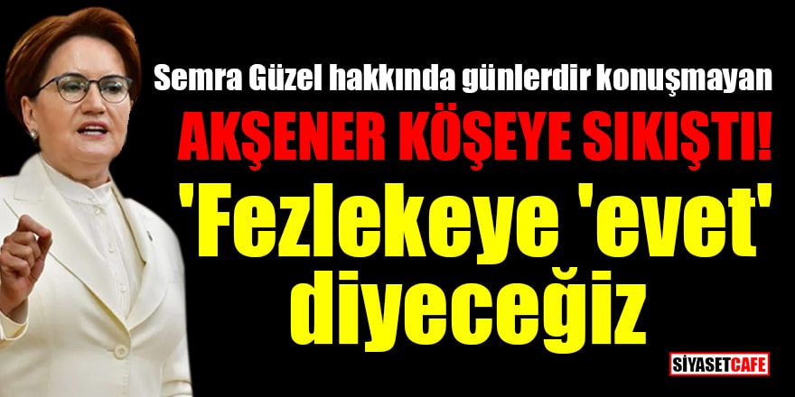 Akşener'den HDP'li Semra Güzel açıklaması: 'Fezlekeye 'evet' diyeceğiz