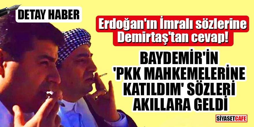 Erdoğan'ın İmralı sözlerine Demirtaş'tan cevap! HDP'li Baydemir'in 'PKK mahkemelerine katıldım' sözleri akıllara geldi