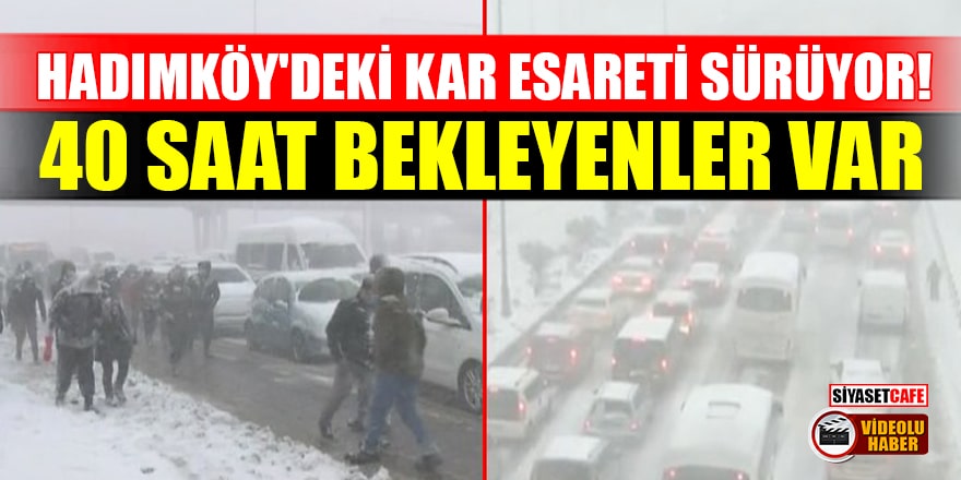 Hadımköy'deki kar esareti devam ediyor! Terk edilmiş araçlar yüzünden yol açılamıyor