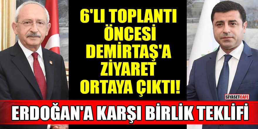 CHP'den 6'lı toplantı öncesi Demirtaş'a ziyaret! Erdoğan'a karşı birlik teklifi