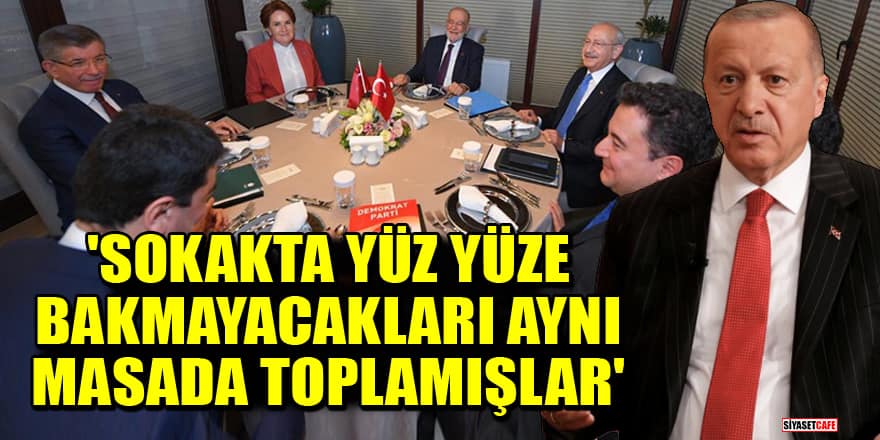 Erdoğan'dan 6'lı masa eleştirisi: Sokakta yüz yüze bakmayacakları aynı masada toplamışlar