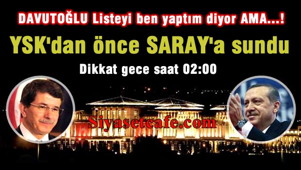 AKP Listesi İçin Saray'da İki Saatlik Gizli Görüşme