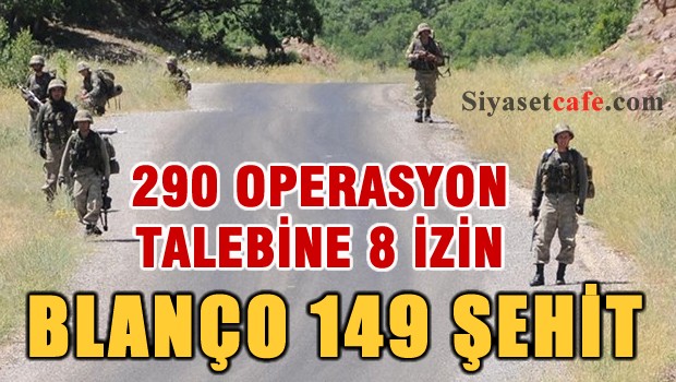TSK'nın 290 operasyon talebinden 8'ine izin verildiği 3 ilde 49 şehit
