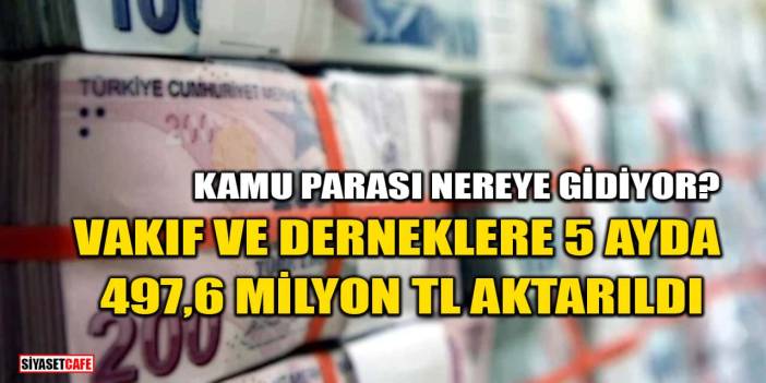 Kamu Parası Nereye Gidiyor? Vakıf ve Derneklere 5 Ayda 497,6 Milyon TL Aktarıldı