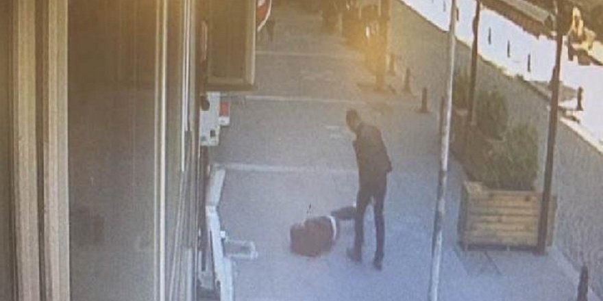 Sokak ortasında karısını döven adama meydan dayağı