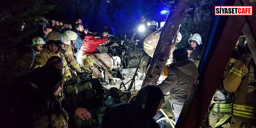 Çekmeköy'de helikopterin düşme anı kamerada