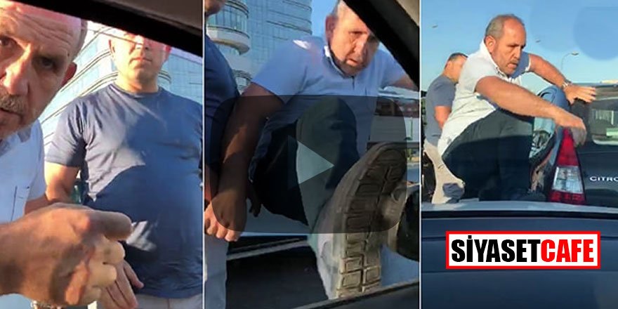 Trafiğin ortasında hamile kadının bulunduğu araca saldırdılar!