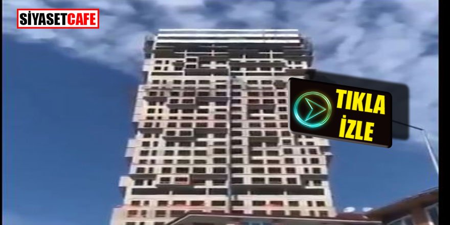 İstanbul deprem anında inşaat halinde  bir binanın sallanışı