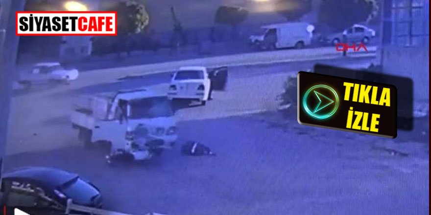 Karaman’da kamyonetin çarptığı motosiklet sürücüsü metrelerce havaya fırladı