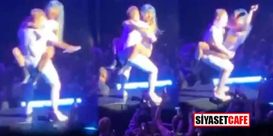 Lady Gaga sahnede kucaktan düştü