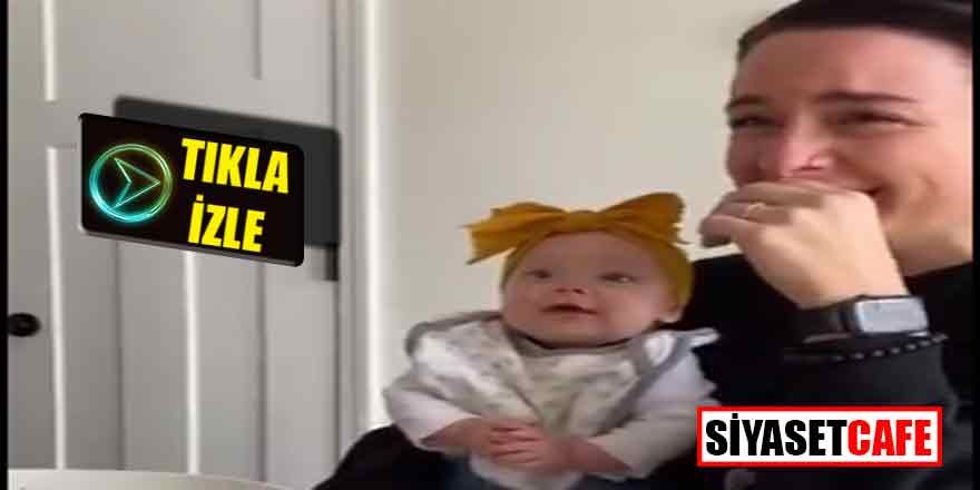 Bebeğinin kahkahalarını ilk kez duydu, gözyaşlarına boğuldu