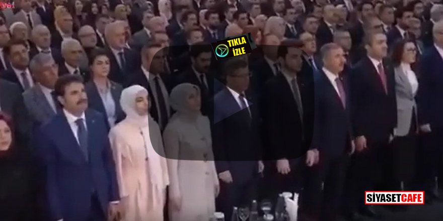Erdoğan'a diploma göndermesi yapan Davutoğlucu İstiklal Marşı'nı okumadı