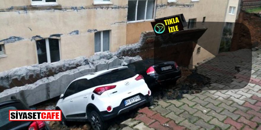 Kartal'da istinat duvarı çöktü! Otomobiller toprağa gömüldü