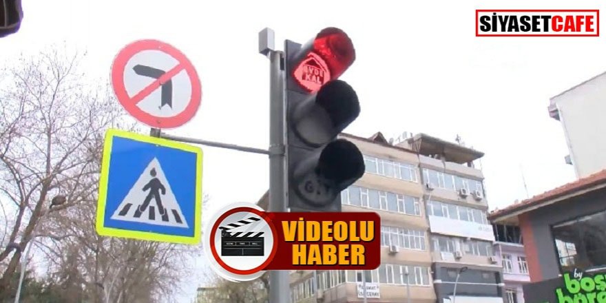 Trafik ışıklarıyla #evdekal çağrısı