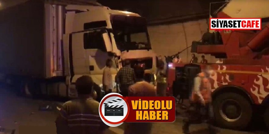 Korutepe Tüneli’nde 5 tır çarpıştı