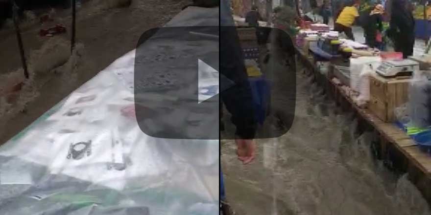 İstanbul'da semt pazarını su bastı!