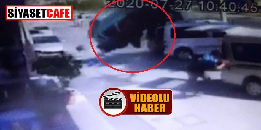 8 aracın üzerine takla atan aracın her saniyesi kameralara yansıdı