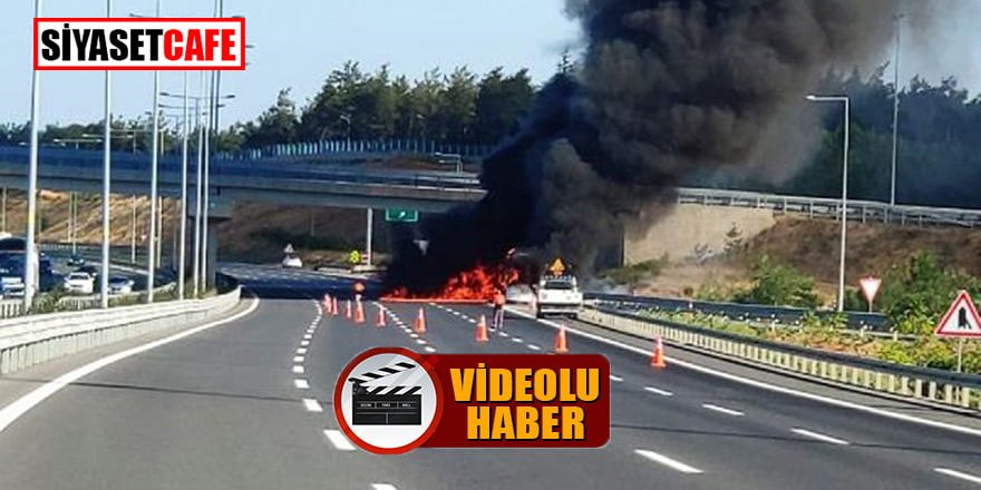 Çekmeköy’de korku dolu dakikalar: Otobüs alev alev yandı!