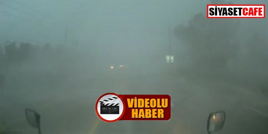 Film değil gerçek! Fırtınanın ortasında kalan kamyon böyle devrildi