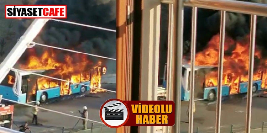 Tuzla’da alev topuna dönen otobüs korku yarattı