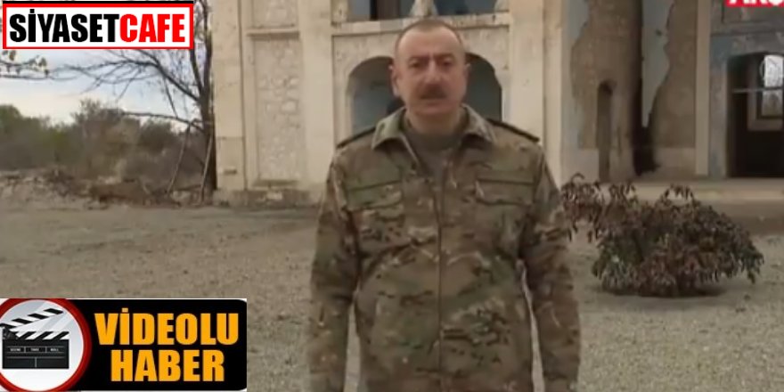 İlham Aliyev Ermenilerin domuz beslediği caminin önünden seslendi
