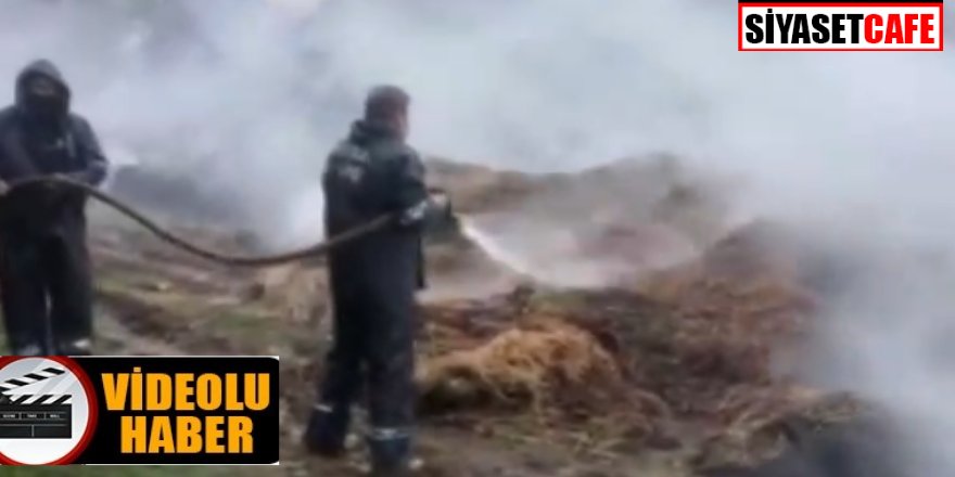 Muğla'da samanlar alev alev yandı