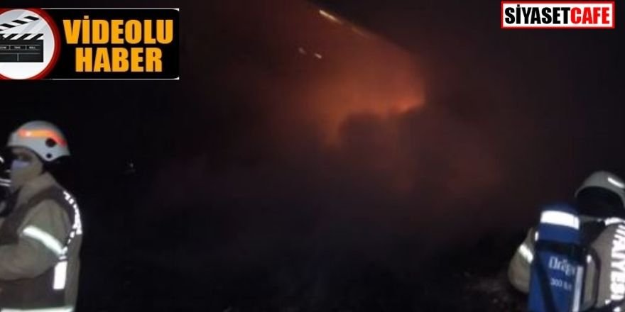 Maltepe'de geri dönüşüm deposunda yangın