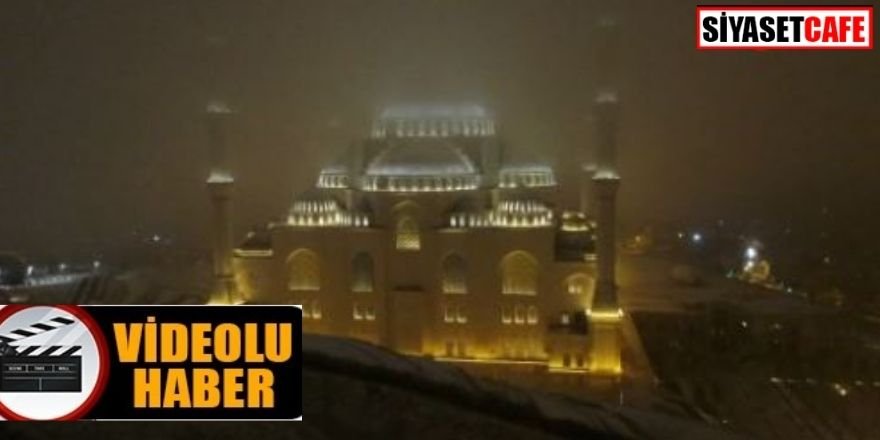 Beyaza bürünen Çamlıca Camii görenleri hayran bıraktı