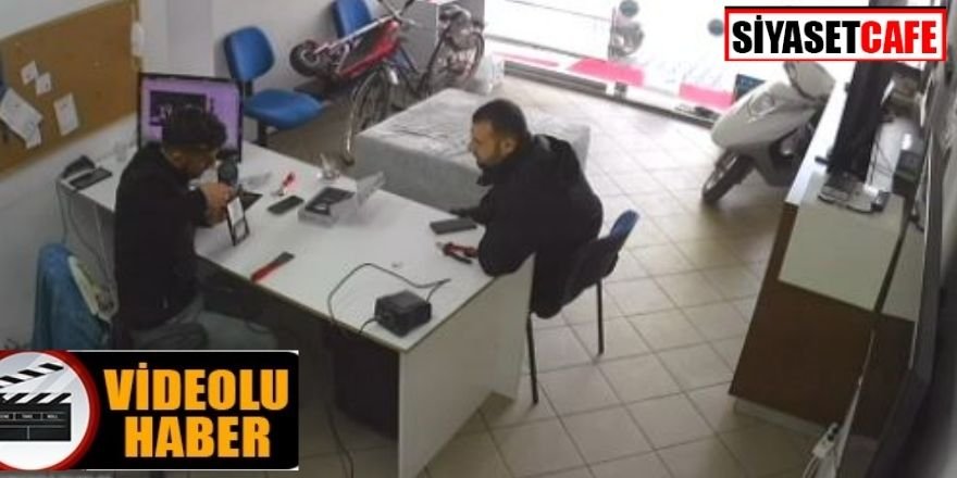 Tamircinin elindeki tablet bomba gibi patladı! İşte o anlar