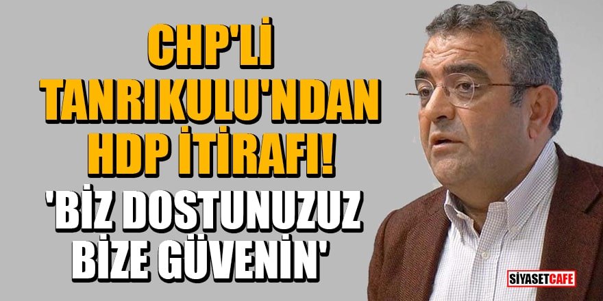CHP'li Tanrıkulu'ndan HDP itirafı! 'Biz dostunuzuz, bize güvenin'
